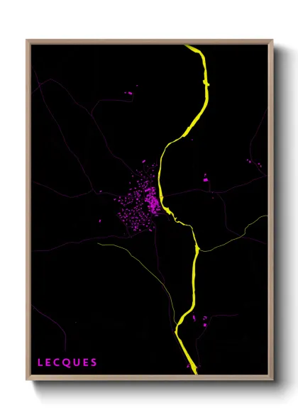 Une affiche de carte sur Lecques