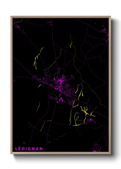 Une affiche de carte sur Lédignan