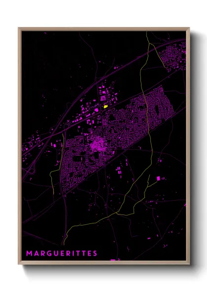 Une affiche de carte sur Marguerittes