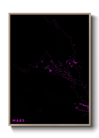 Une affiche de carte sur Mars