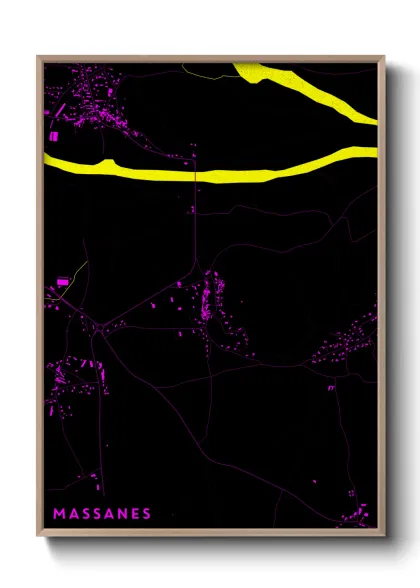 Une affiche de carte sur Massanes