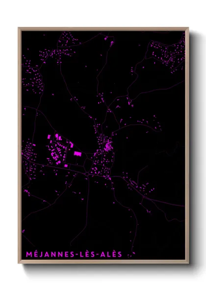 Une affiche de carte sur Méjannes-lès-Alès