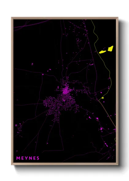 Une affiche de carte sur Meynes