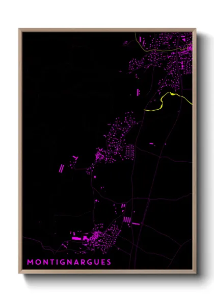 Une affiche de carte sur Montignargues