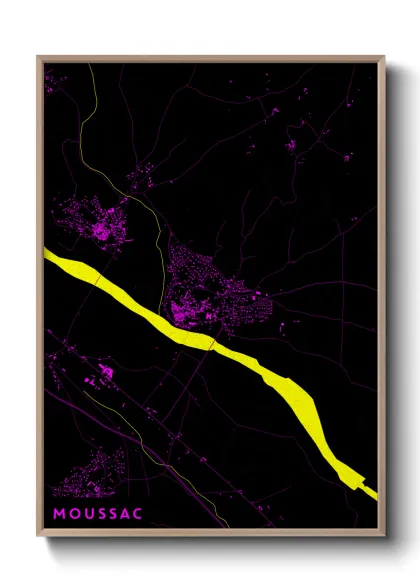 Une affiche de carte sur Moussac