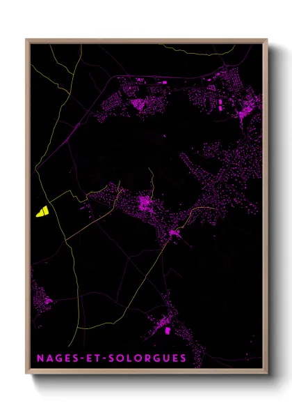 Une affiche de carte sur Nages-et-Solorgues