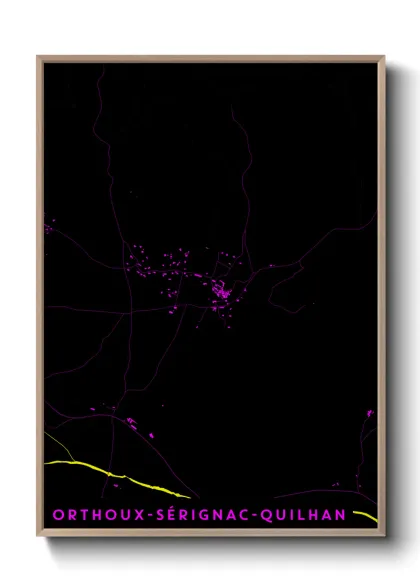 Une affiche de carte sur Orthoux-Sérignac-Quilhan