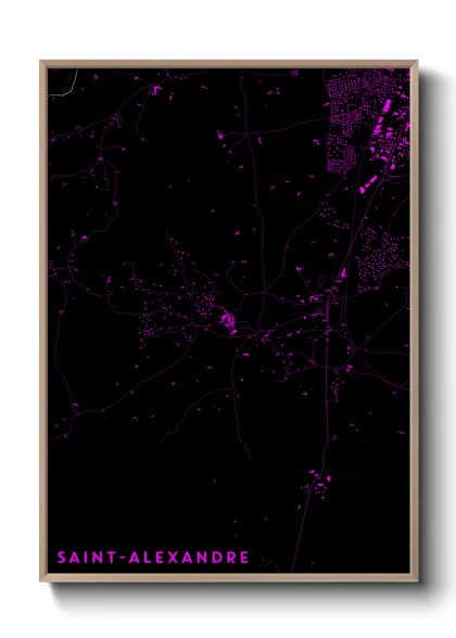 Une affiche de carte sur Saint-Alexandre