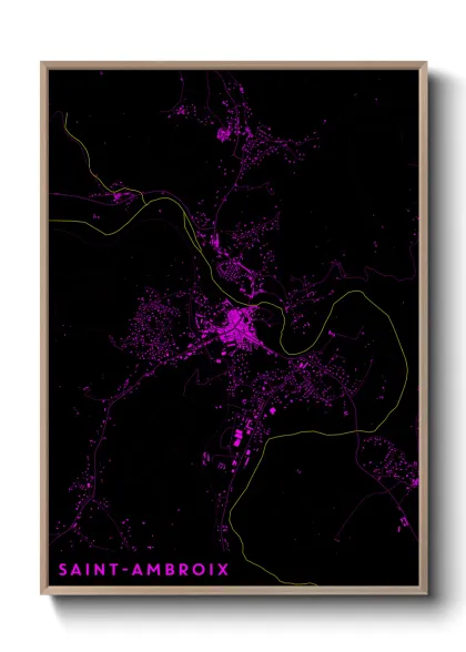 Une affiche de carte sur Saint-Ambroix