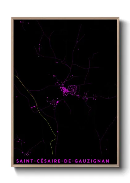 Une affiche de carte sur Saint-Césaire-de-Gauzignan