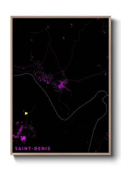 Une affiche de carte sur Saint-Denis