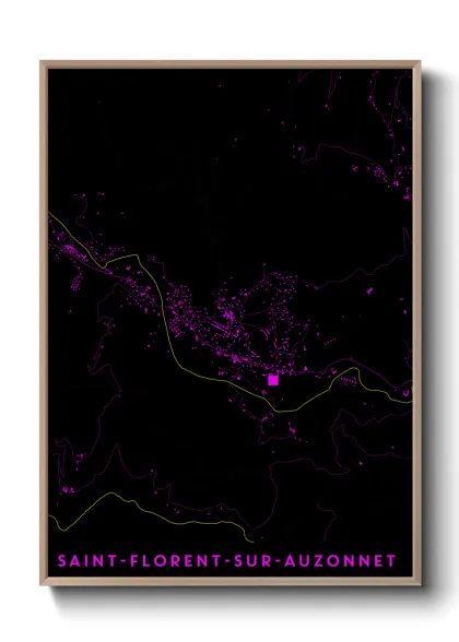 Une affiche de carte sur Saint-Florent-sur-Auzonnet