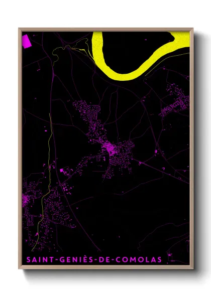 Une affiche de carte sur Saint-Geniès-de-Comolas