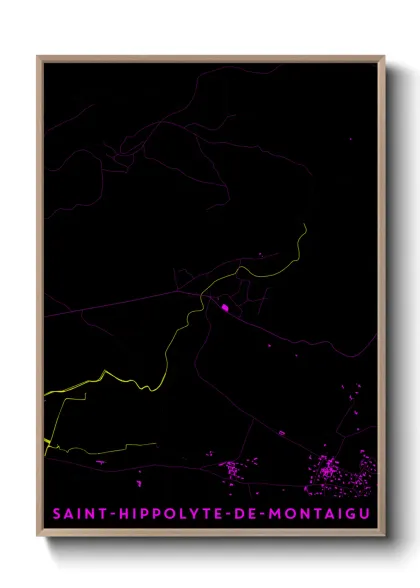 Une affiche de carte sur Saint-Hippolyte-de-Montaigu