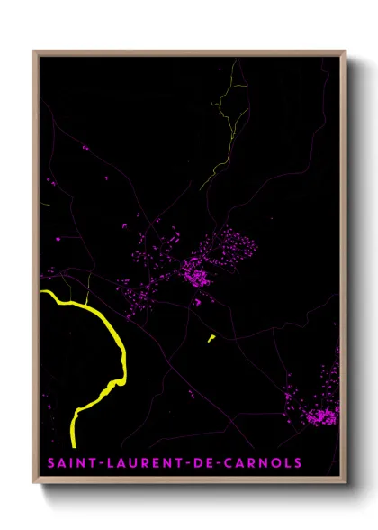 Une affiche de carte sur Saint-Laurent-de-Carnols