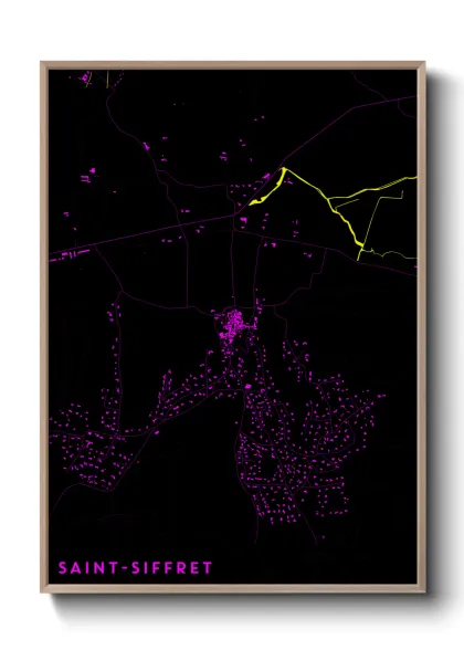 Une affiche de carte sur Saint-Siffret