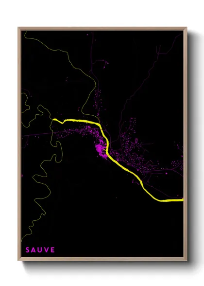 Une affiche de carte sur Sauve