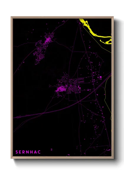 Une affiche de carte sur Sernhac
