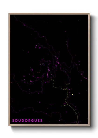 Une affiche de carte sur Soudorgues