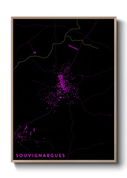 Une affiche de carte sur Souvignargues