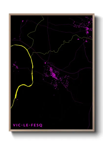 Une affiche de carte sur Vic-le-Fesq