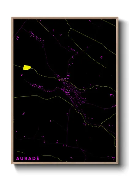 Une affiche de carte sur Auradé