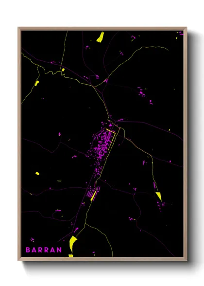 Une affiche de carte sur Barran