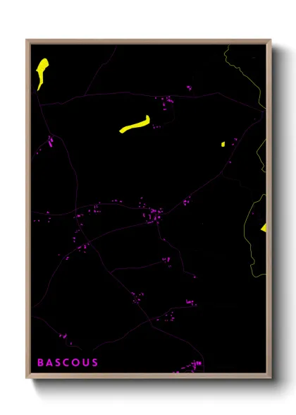 Une affiche de carte sur Bascous