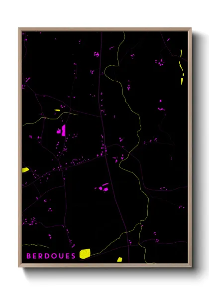 Une affiche de carte sur Berdoues