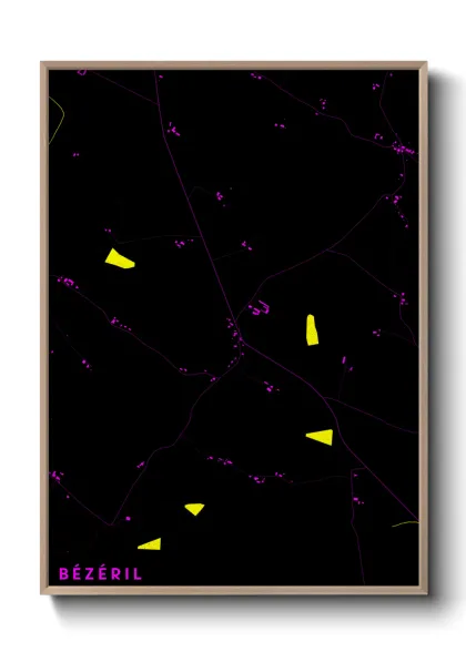 Une affiche de carte sur Bézéril