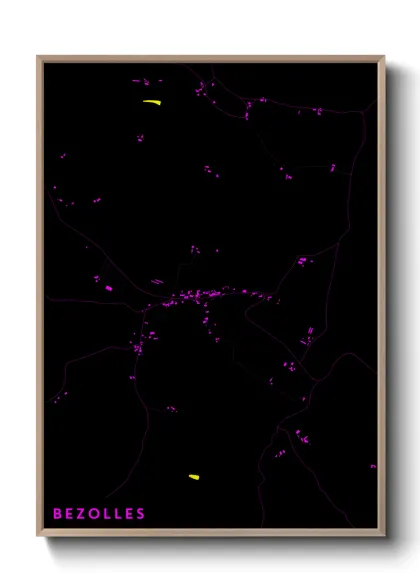 Une affiche de carte sur Bezolles