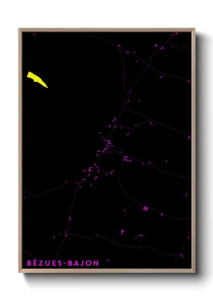 Une affiche de carte sur Bézues-Bajon