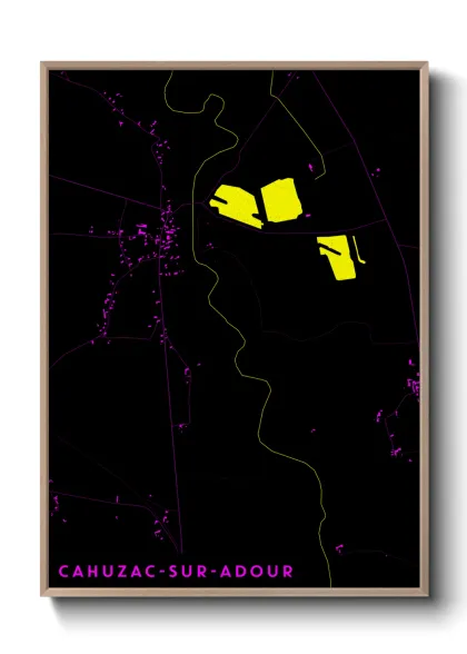 Une affiche de carte sur Cahuzac-sur-Adour