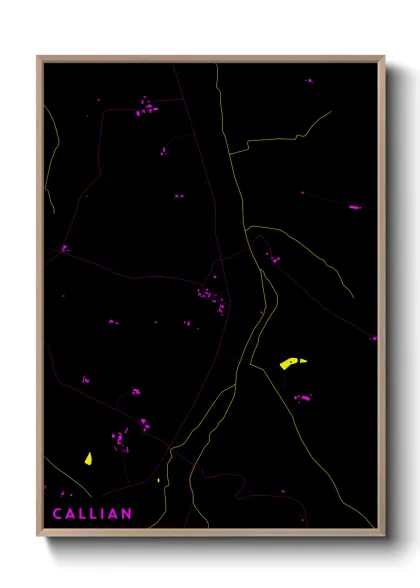 Une affiche de carte sur Callian