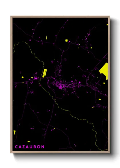 Une affiche de carte sur Cazaubon