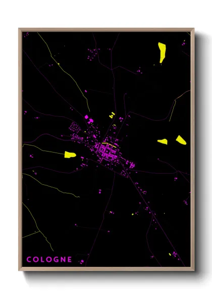 Une affiche de carte sur Cologne