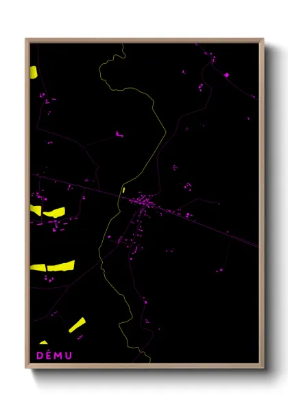 Une affiche de carte sur Dému