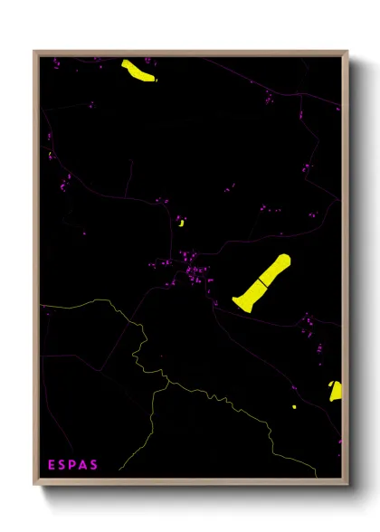 Une affiche de carte sur Espas