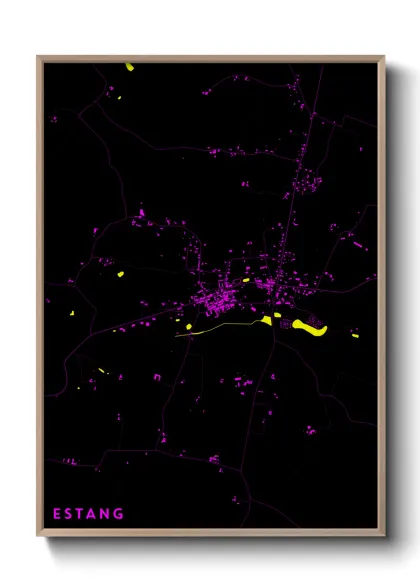 Une affiche de carte sur Estang