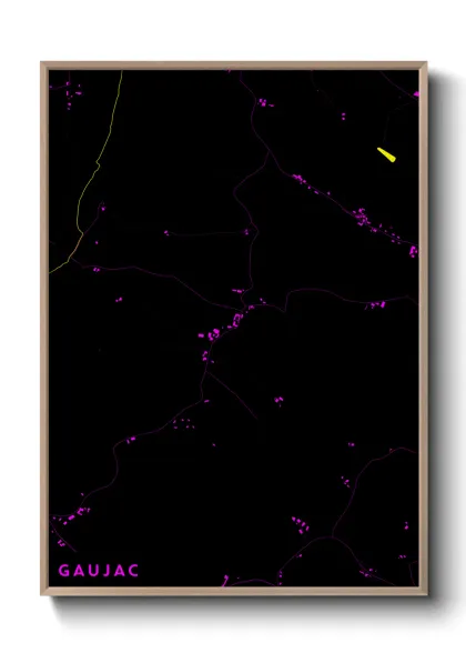 Une affiche de carte sur Gaujac