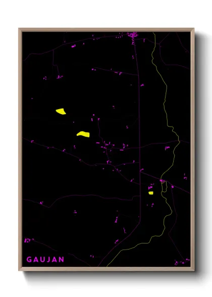 Une affiche de carte sur Gaujan