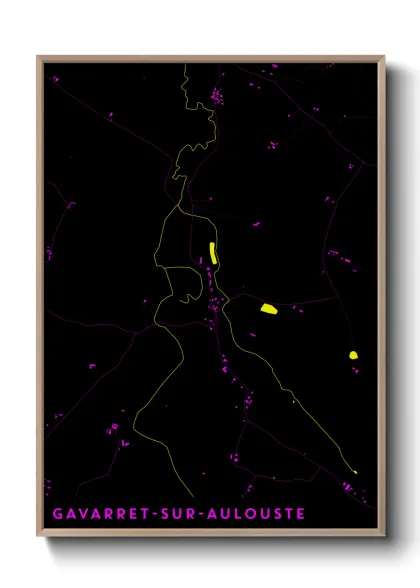 Une affiche de carte sur Gavarret-sur-Aulouste