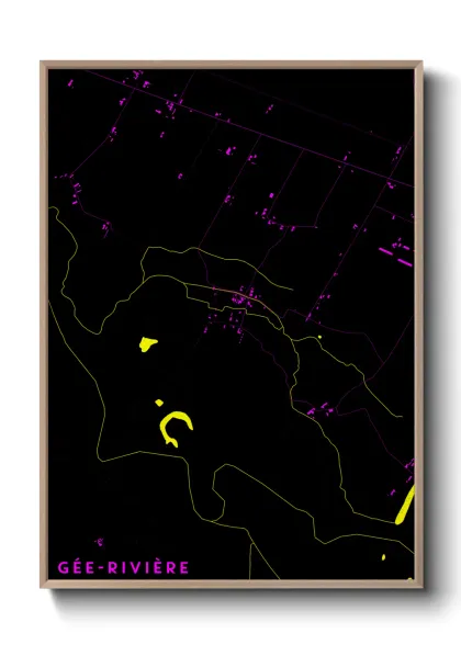 Une affiche de carte sur Gée-Rivière