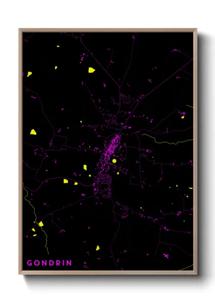 Une affiche de carte sur Gondrin