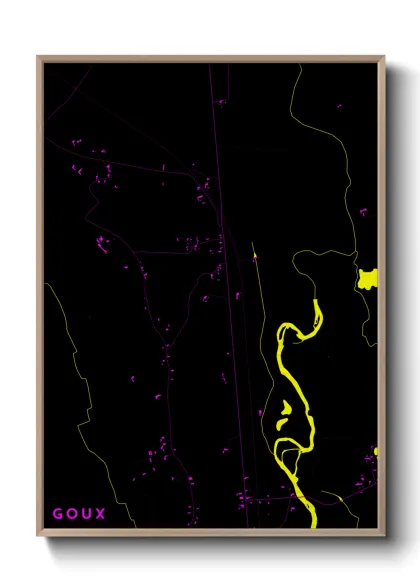 Une affiche de carte sur Goux