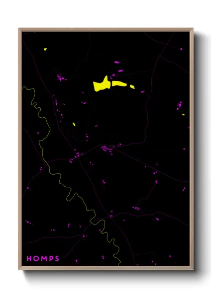 Une affiche de carte sur Homps