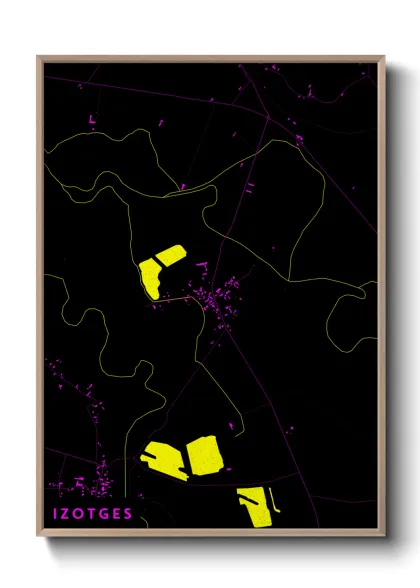 Une affiche de carte sur Izotges