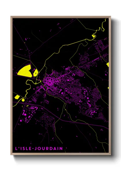 Une affiche de carte sur L'Isle-Jourdain