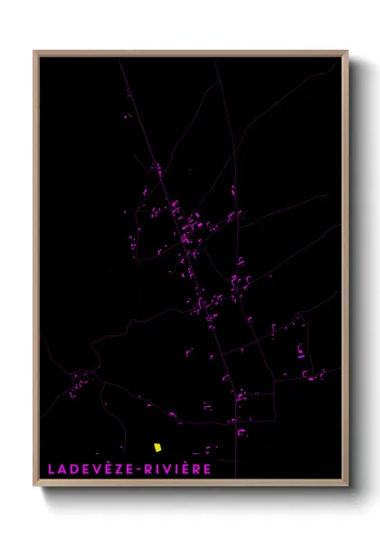 Une affiche de carte sur Ladevèze-Rivière