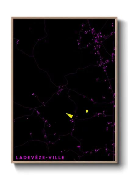 Une affiche de carte sur Ladevèze-Ville